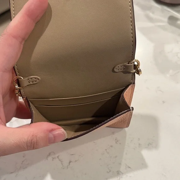 Coach Peach Floral Whipstitch Card Crossbody Bag - Picture 3 of 4